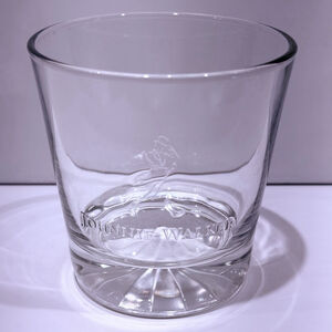 Vintage Johnnie Walker Embossed Rocks Glass Scotch Whiskey Barware Tumbler HTF